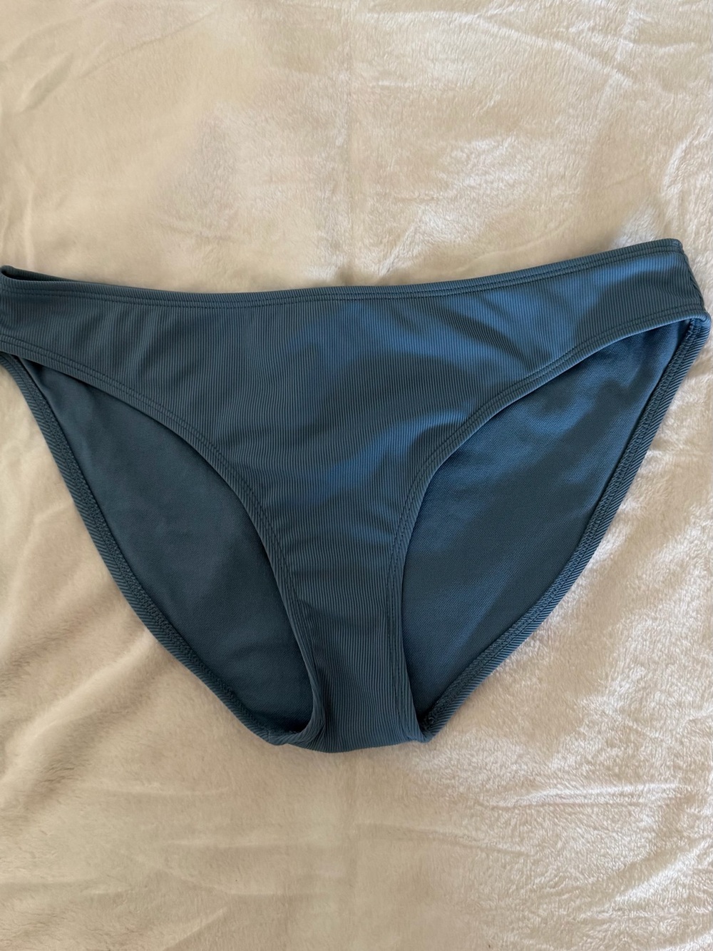 Shade & Shore Ribbed Bikini Bottom in Deep Slate Blue